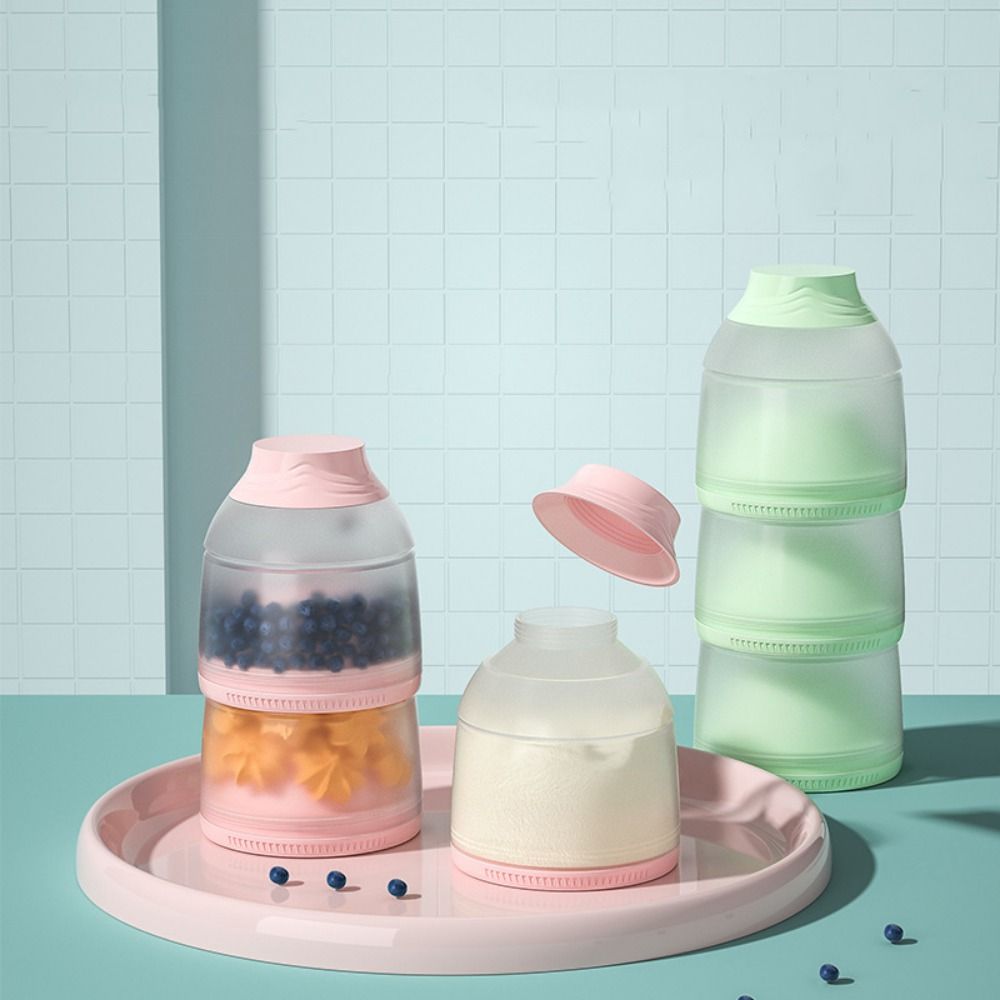 Formula Dispenser Portable - 3-lagiger Baby-Milchpulverbehälter mit Fächern, große Kapazität,