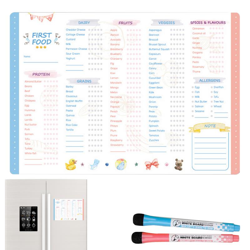 Baby Food Journal - Wiederverwendbare Checkliste für First Foods Tracker,