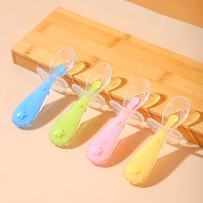 Baby Food Lunch - Baby-Silikonlöffel, Baby-Reispaste-Fütterung, Suppenlöffel mit weichem Kopf,