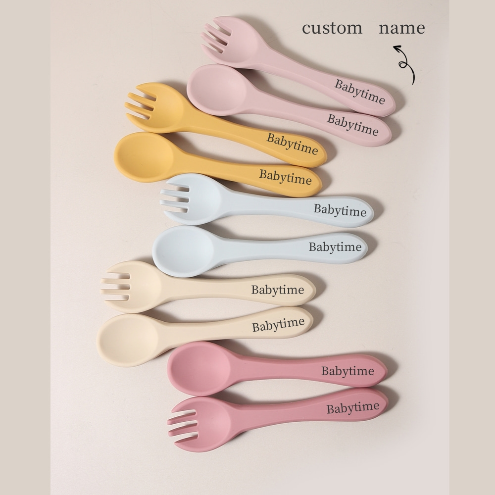 Baby Food Lunch - Personalisiertes Set: 1 Paar Silikon-Löffel und