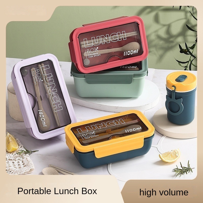 Baby Food Lunch - 1100ml Mikrowelle Lunchbox mit Löffel Essstäbchen