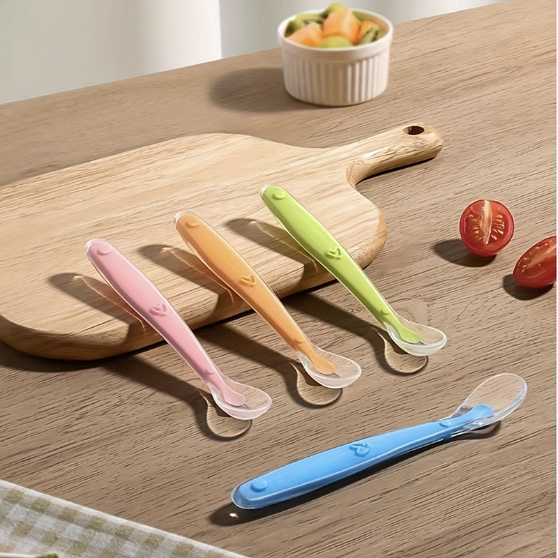 Baby Food Lunch - 1/2 Stück Baby-Silikonlöffel mit weicher Spitze,