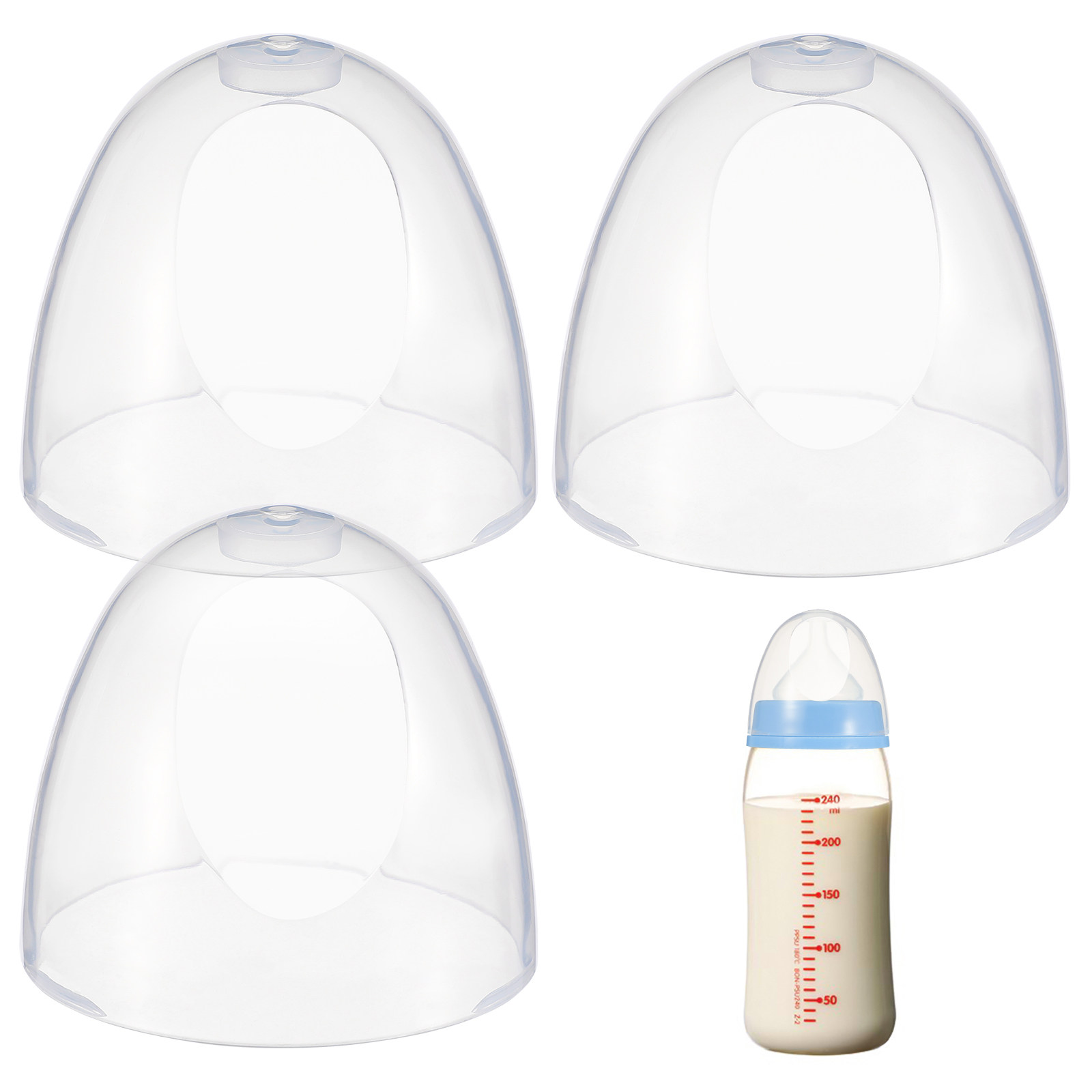 Baby Food Stuff - Ersatz-Kunststoff-Babyflaschendeckel Auslaufsichere Milchflaschendeckel Transparente Kuppelabdeckungen für