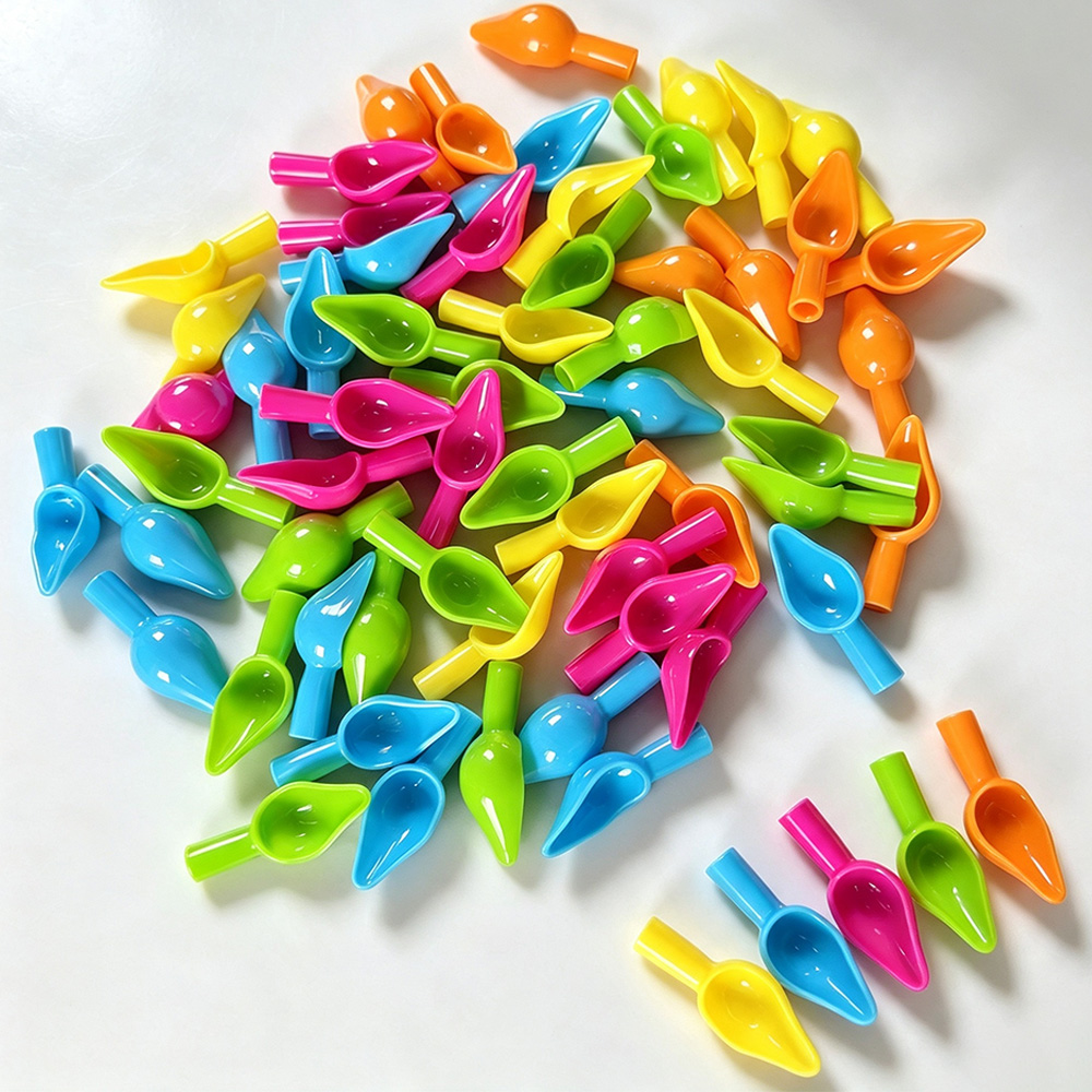 Baby Food Lunch - Mini Bunter Plastik-Fütterungslöffel, Verwendbar mit Spritze,