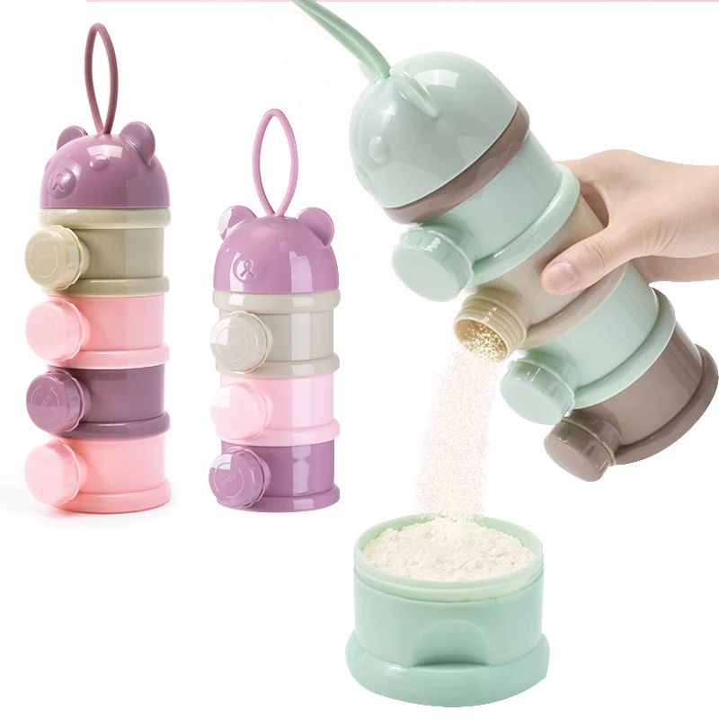 Baby Food Stuff - 3/4-lagige tragbare Baby-Nahrungsaufbewahrungsbox mit mehreren Öffnungen,
